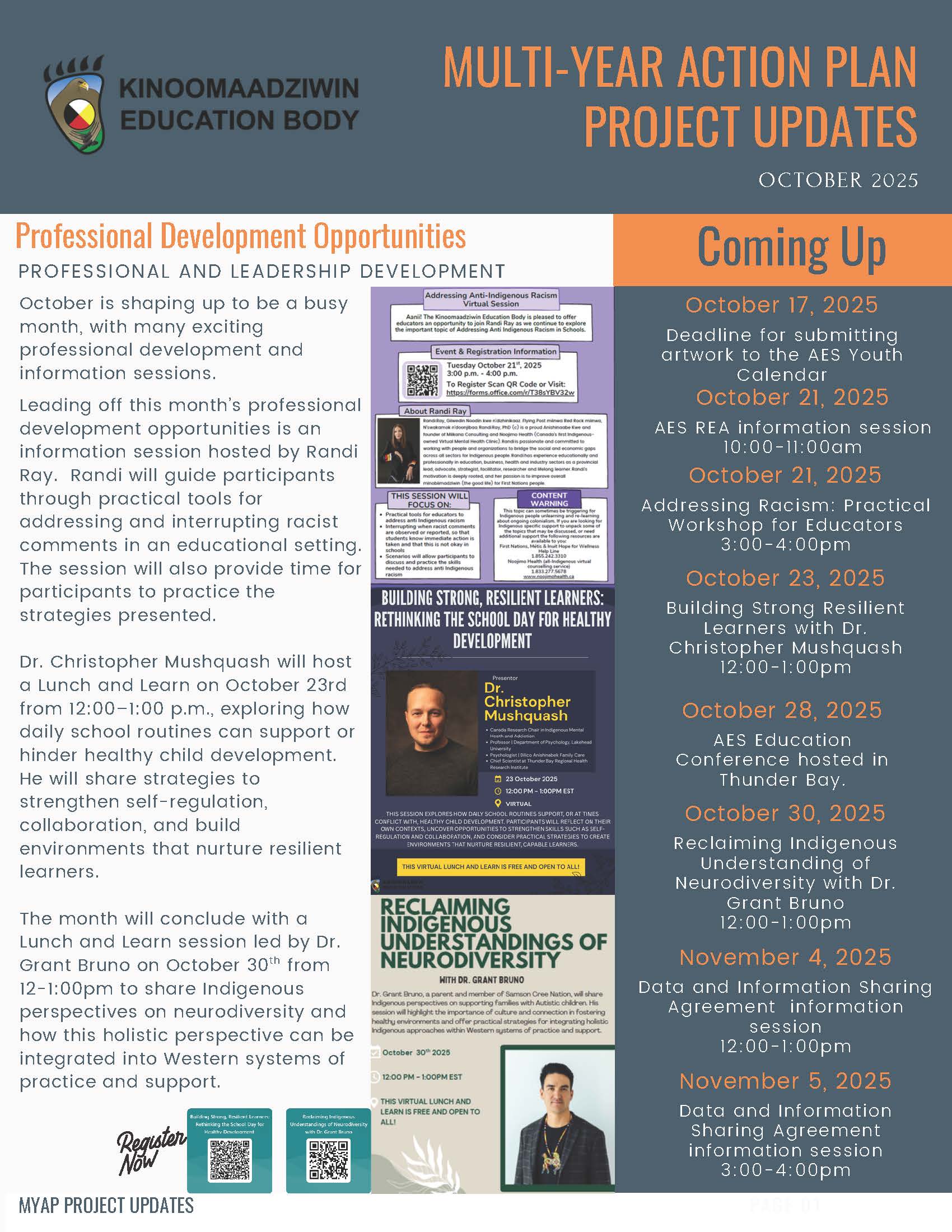 October 2025 MYAP Newsletter Page 1