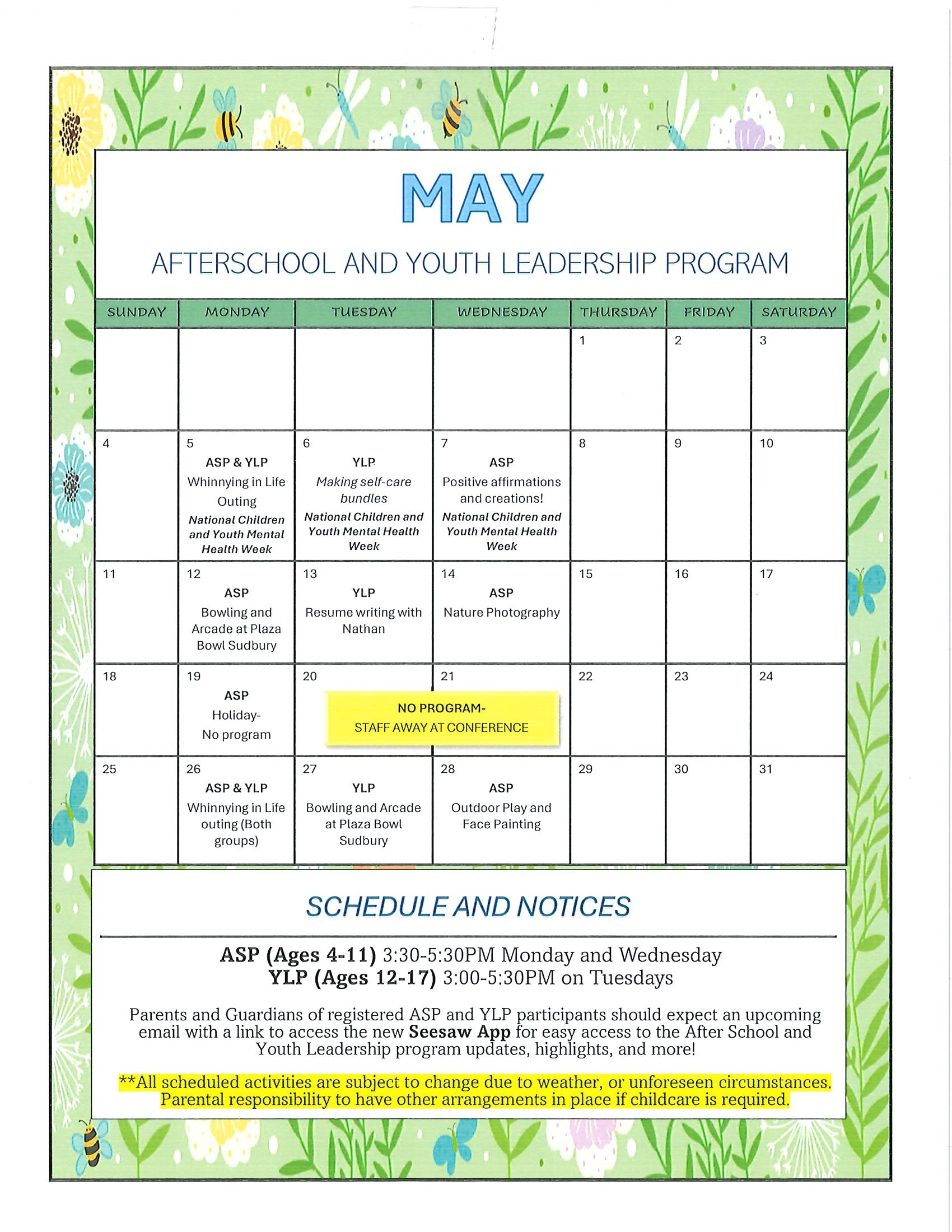 may education calendar
